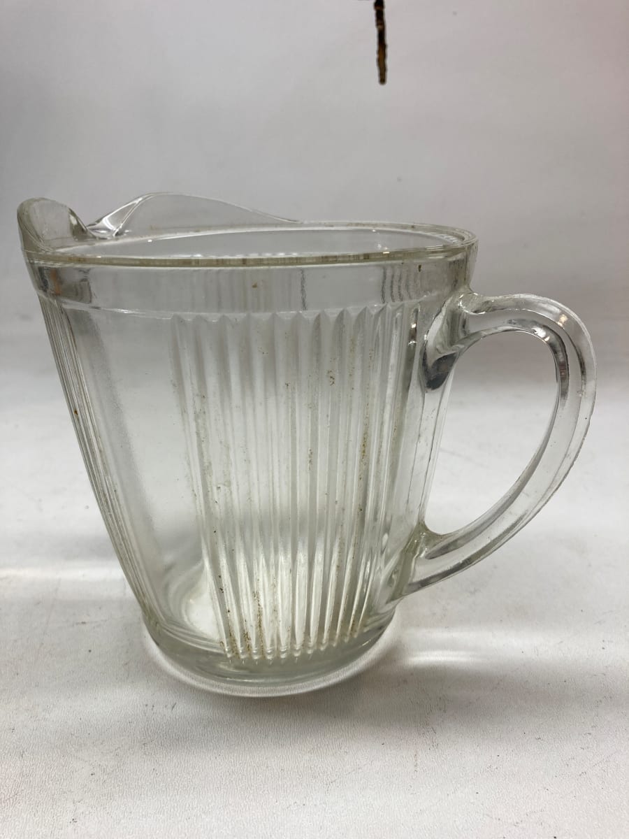 EAPG 1 qt glass pitcher with ribs 