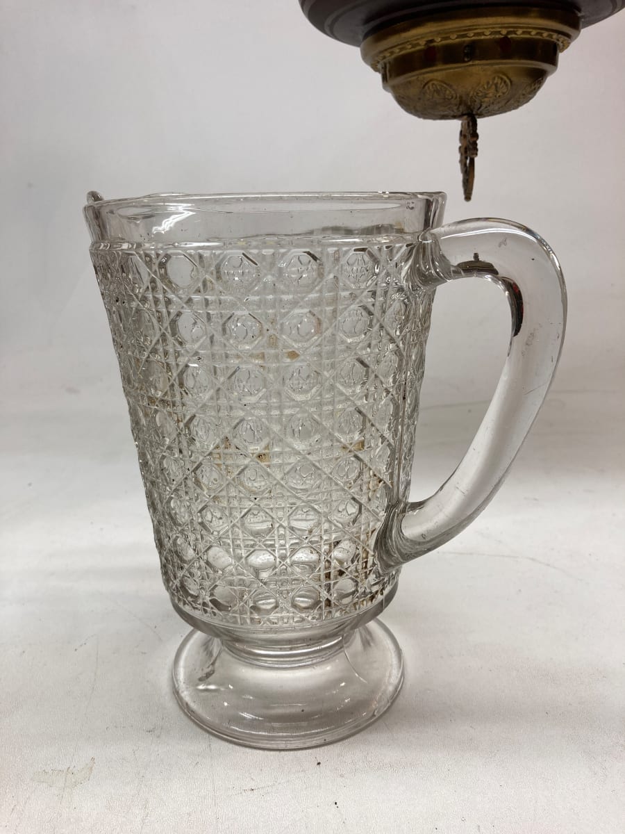 EAPG pressed glass paneled clear glass pitcher, Image 2.