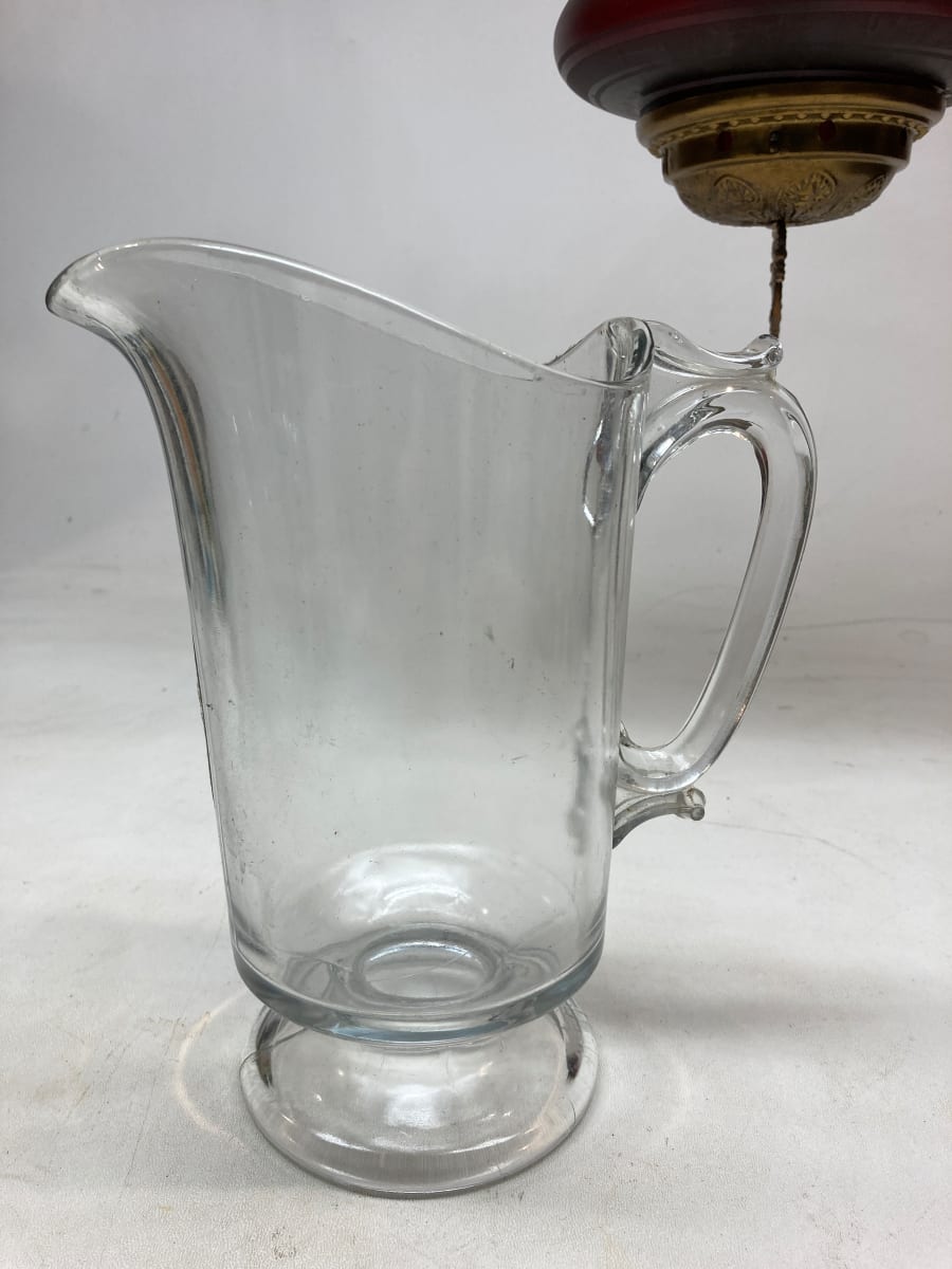 EAPG simple clear glass pitcher, Image 2.