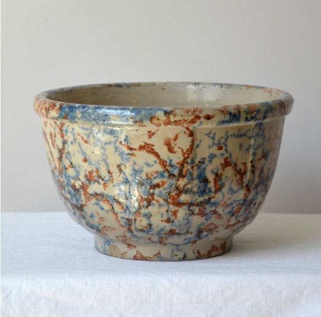 #8 Red Wing paneled spatterware bowl, Image 1.