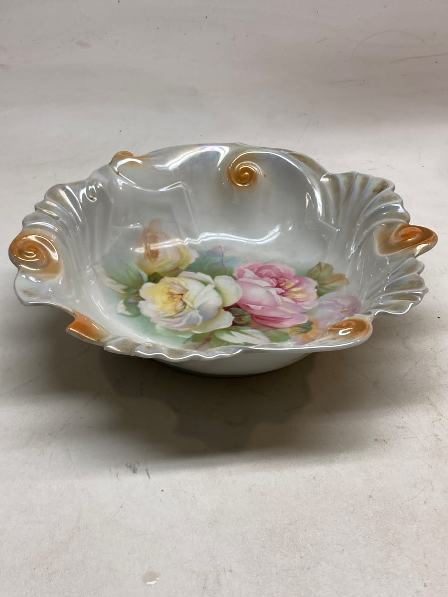 hand painted porcelain serving bowl 