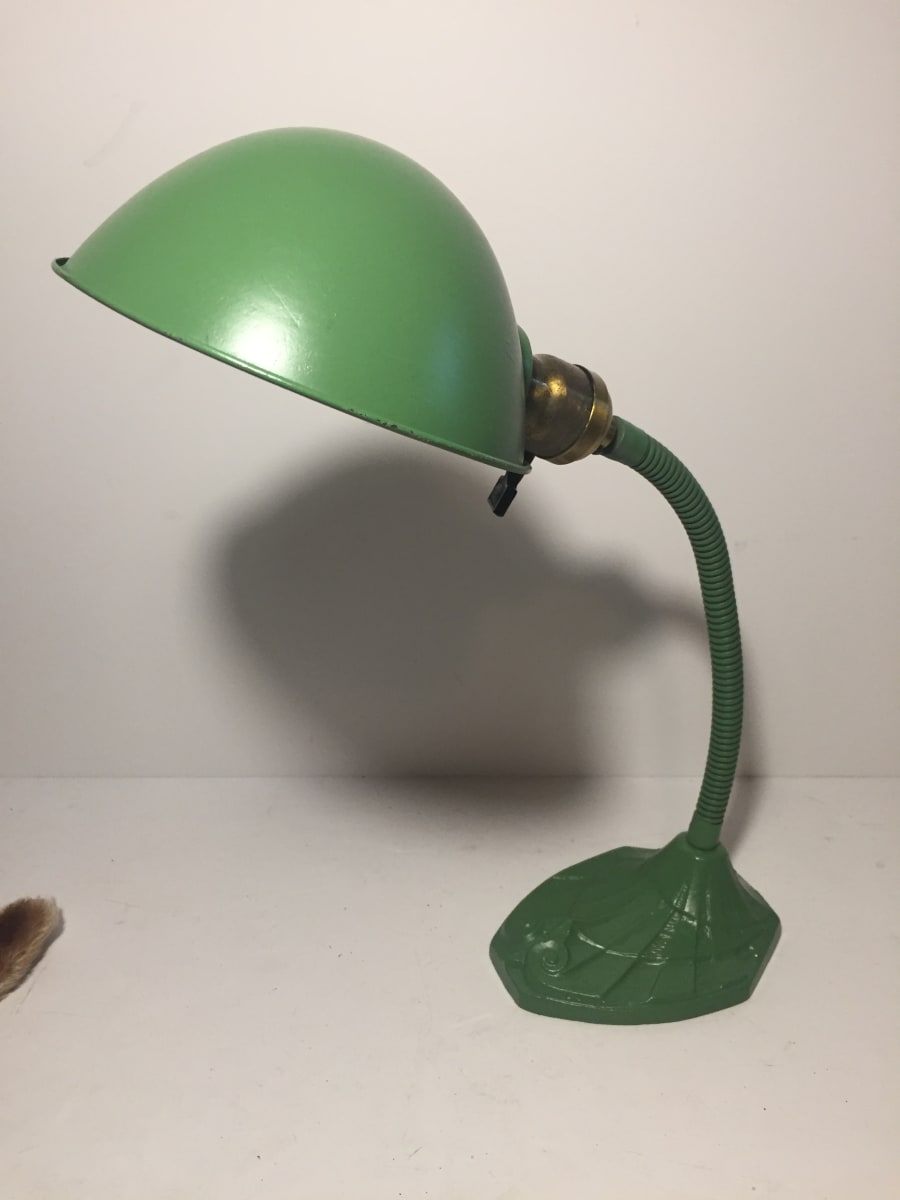 vintage painted industrial desk lamp 