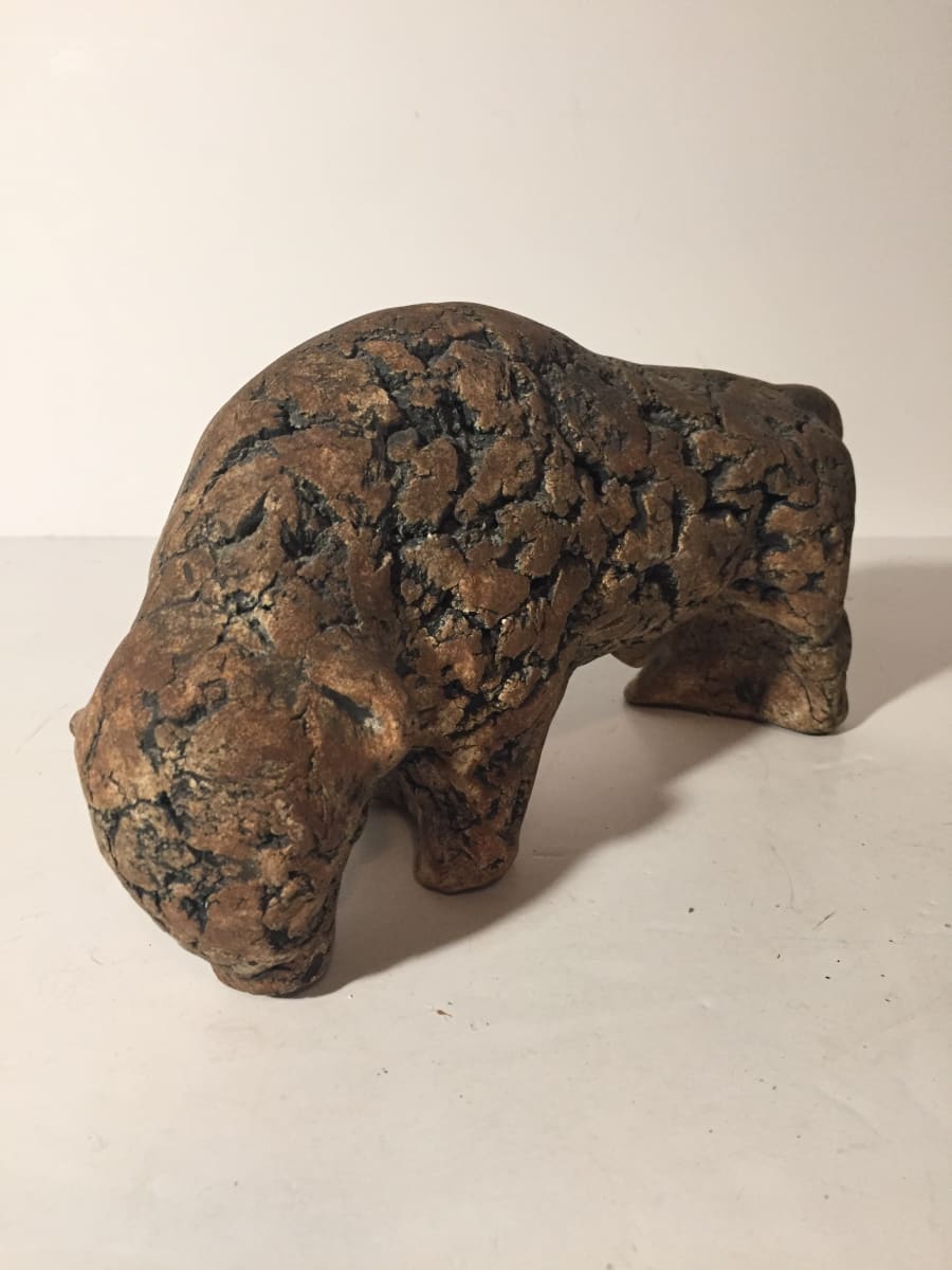 Original clay bull sculpture 