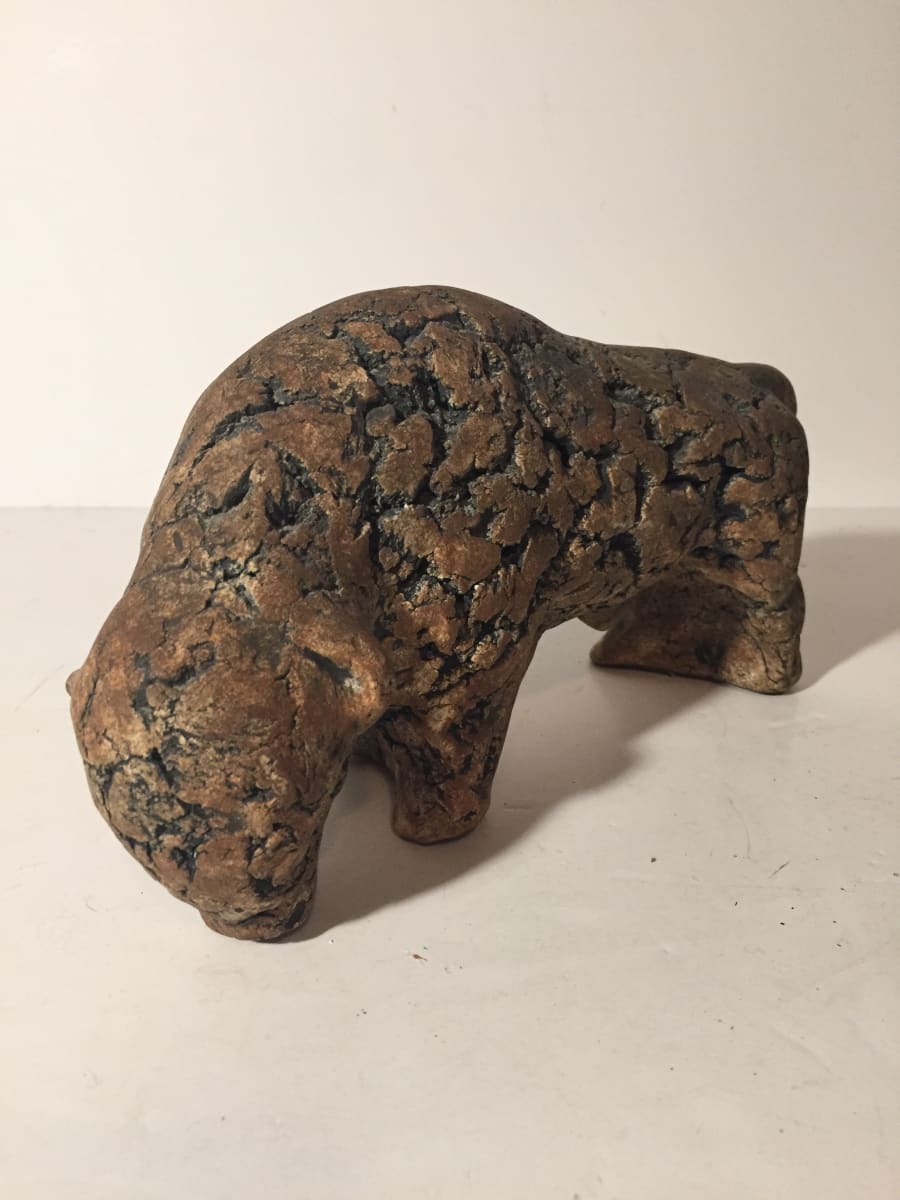 Original clay bull sculpture, Image 1.