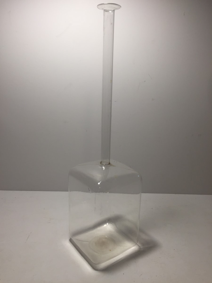 square ultra thin art glass vase with narrow neck 