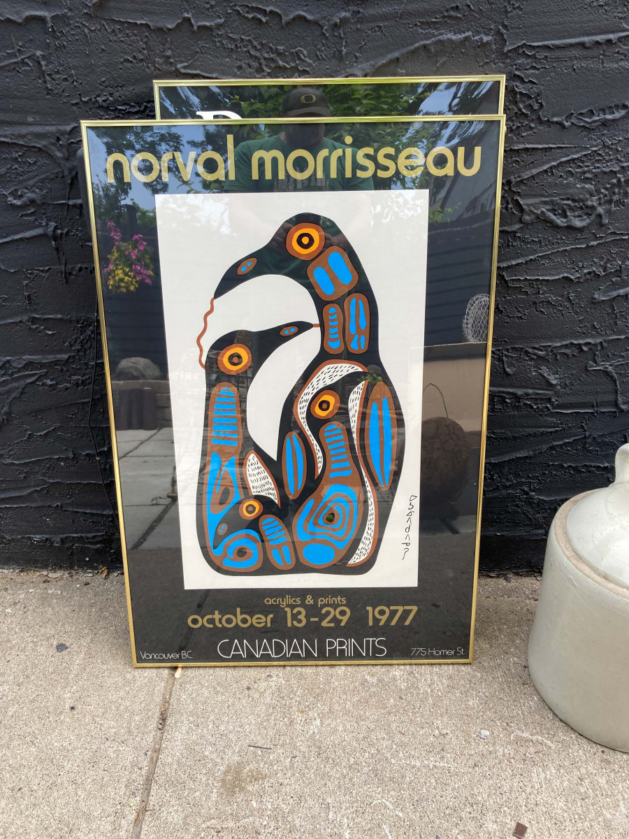 Framed Norval Morrisseau poster 