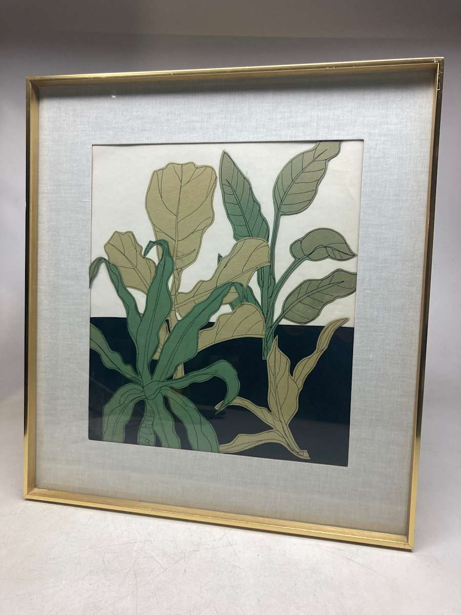 Framed collage botanical by Charlene Birmingham 