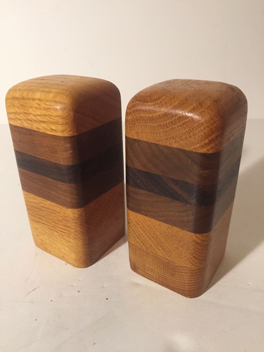 vintage mcm modern salt and pepper set 