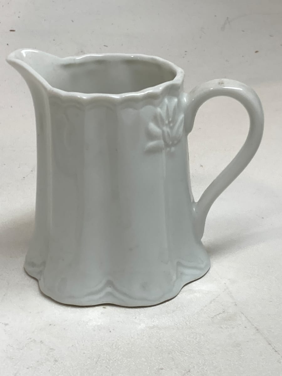 mini white porcelain pitcher, Image 3.