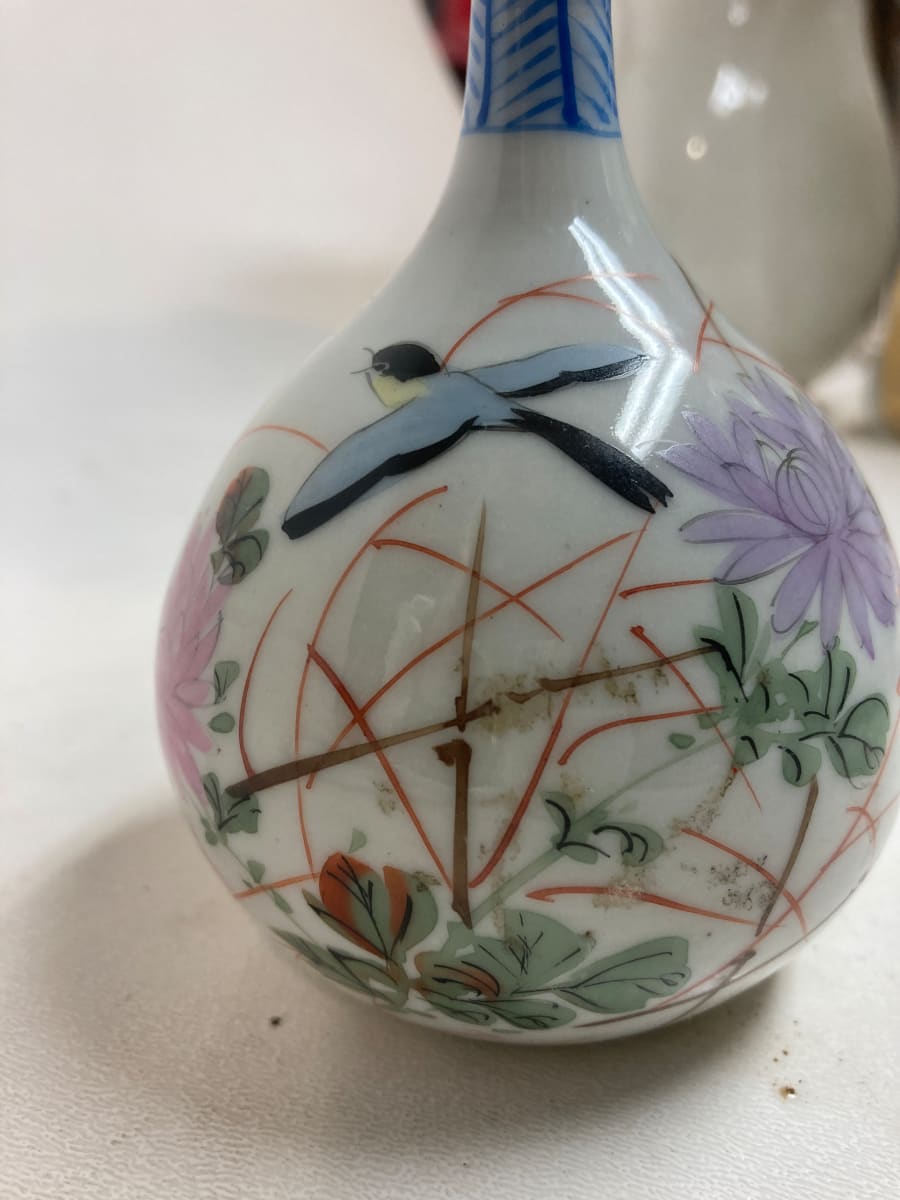 Japanese hand painted vase, Image 2.