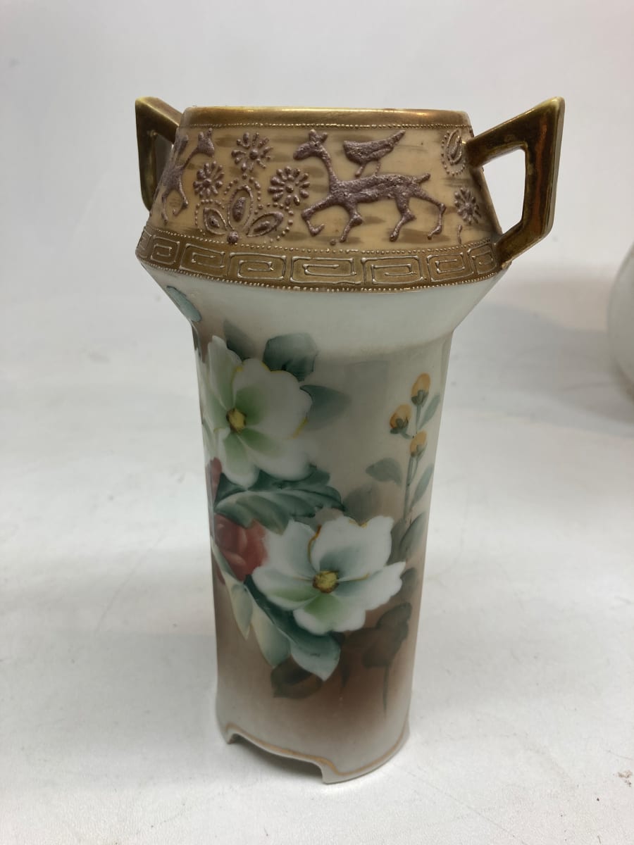 Nippon art glass vase 