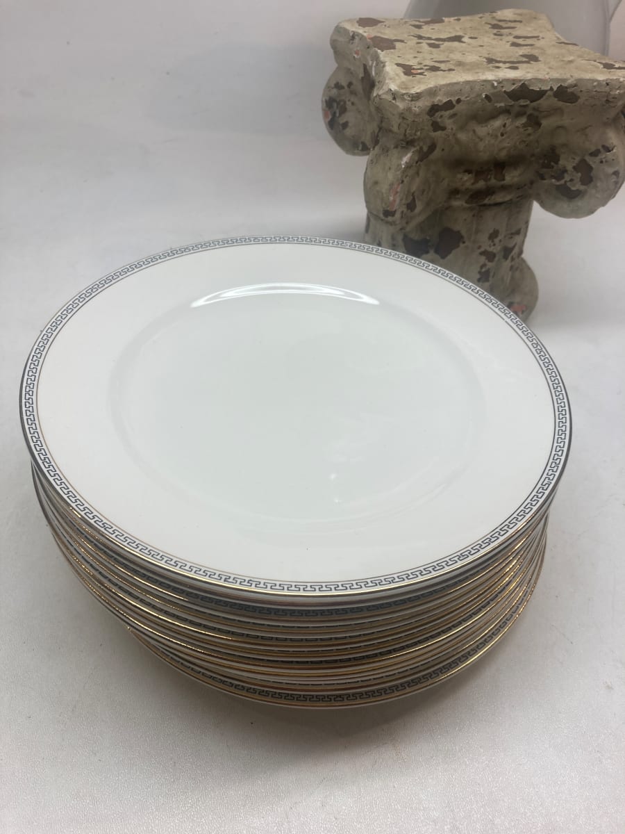 Pope Gossard greek key bread plates (12) 