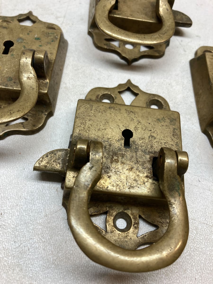 Brass Victorian era lock handels, Image 1.