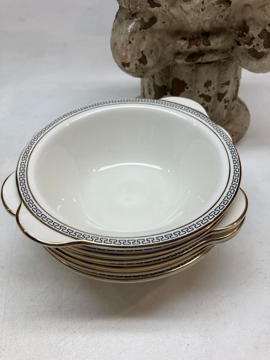 Pope Gossard greek key soup bowls (6) 