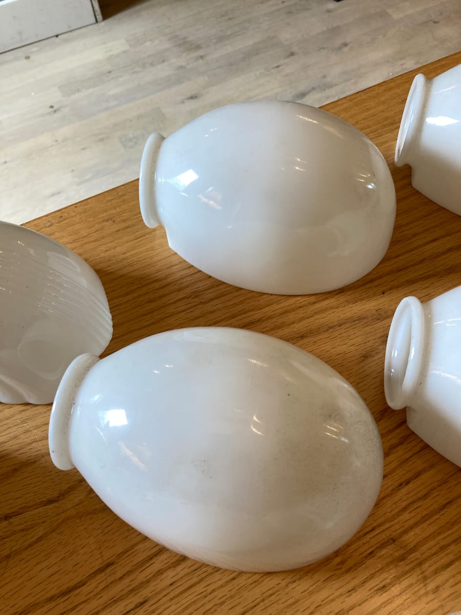 Art Deco glass bathroom globes 