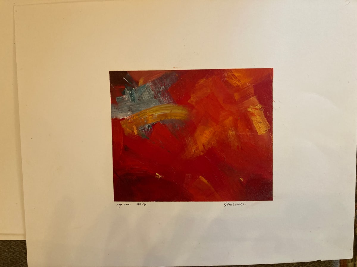 Original painting on paper in Orange 