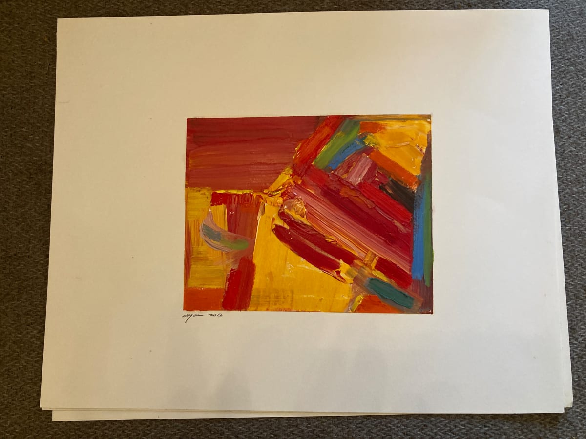 Original painting on paper in Orange 