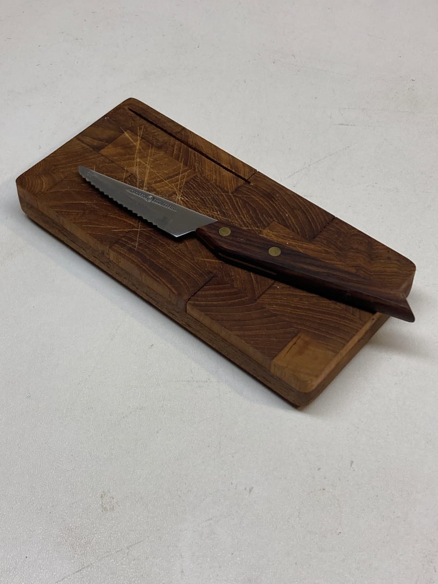 Scandinavian  cutting board with knife 