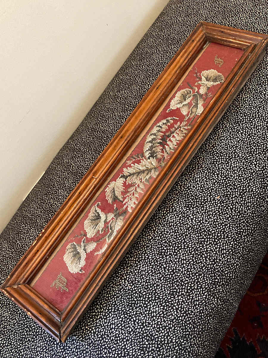 Framed Victorian beaded floral decoration, Image 3.