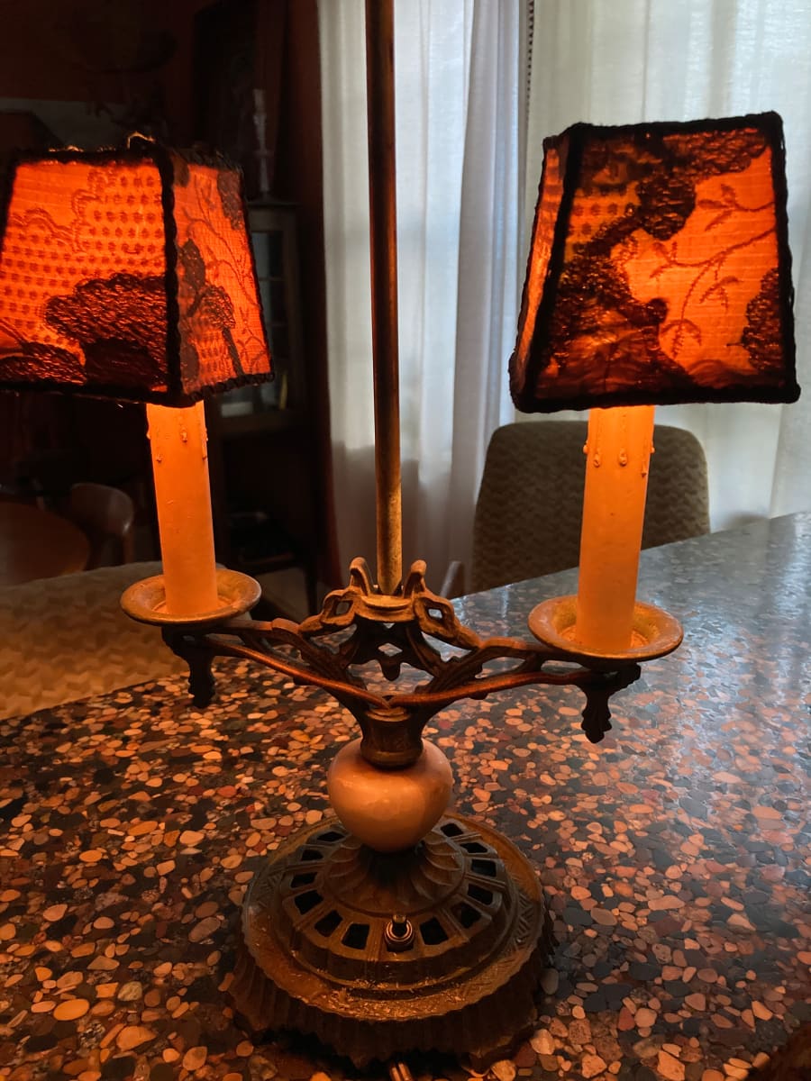 Art Deco double arm table lamp 