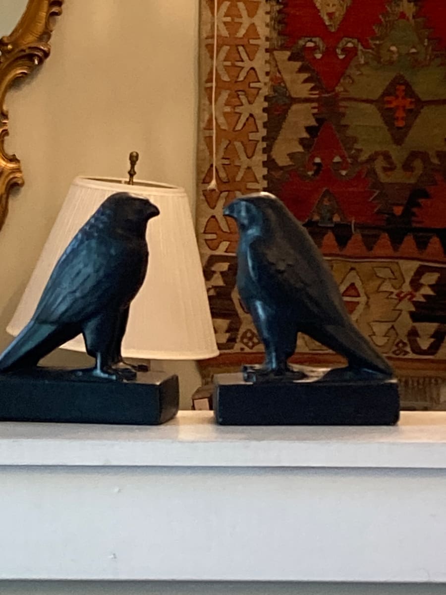 Pair of Maltese Falcon bookends 