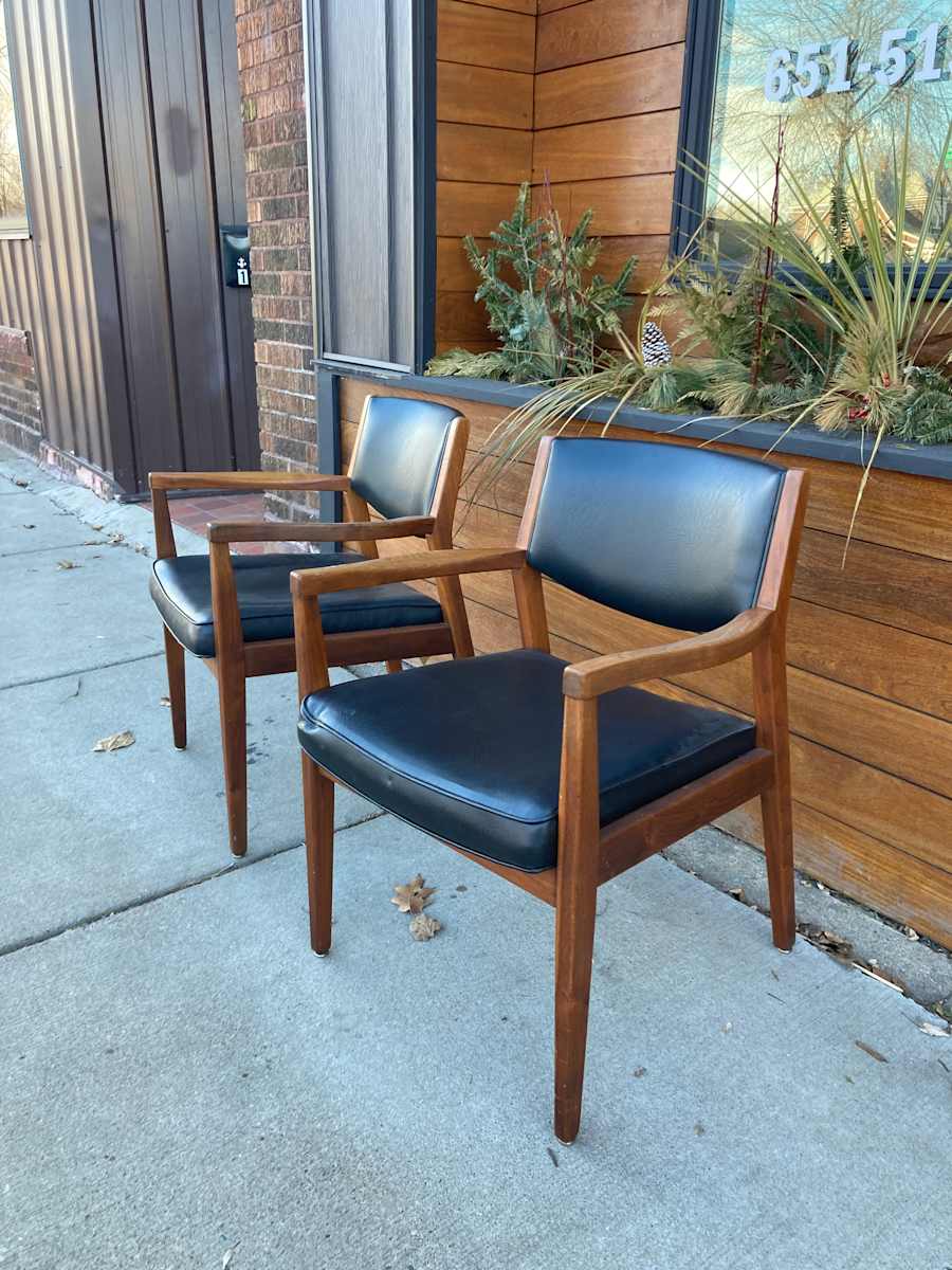 Pair of mid century modern arm chairs 