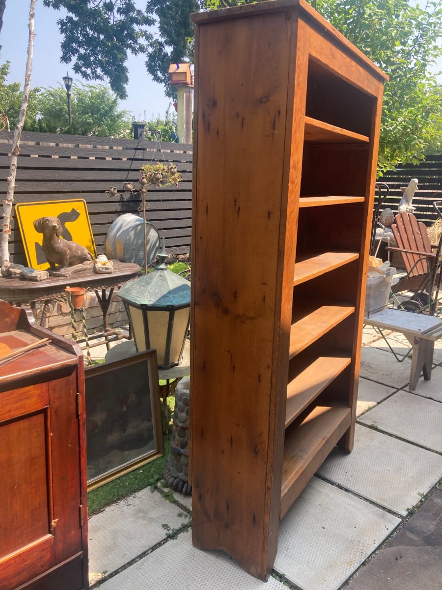 primitive tall pine bookcase 