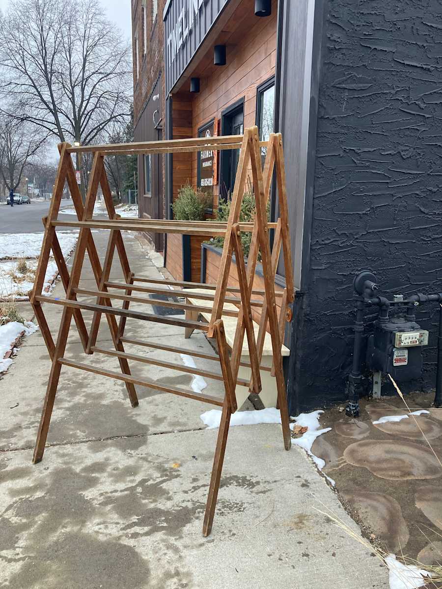 folding primitive drying rack, Image 3.