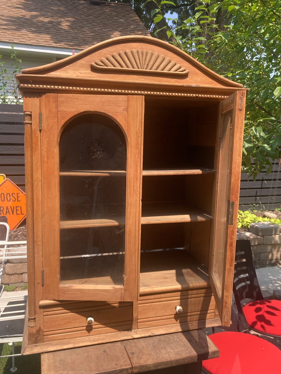 Primitive small pine cupboard 