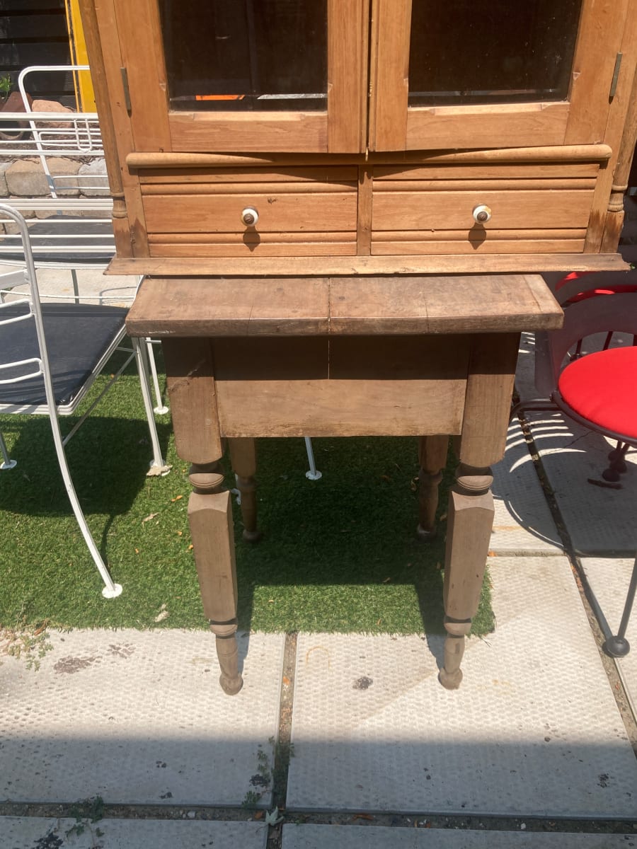 small primitive side table with drawer 