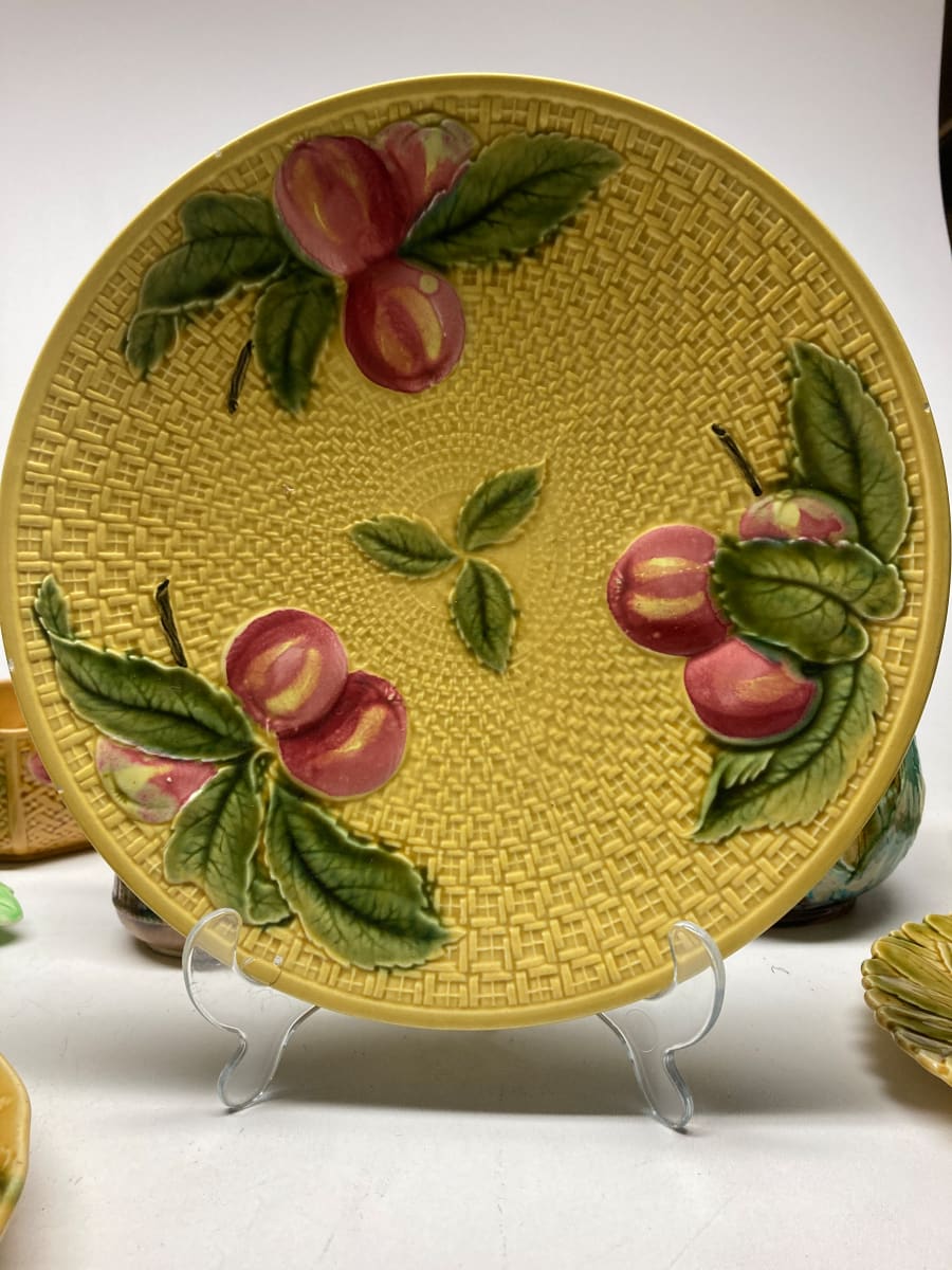 large Cherry Majolica plate 