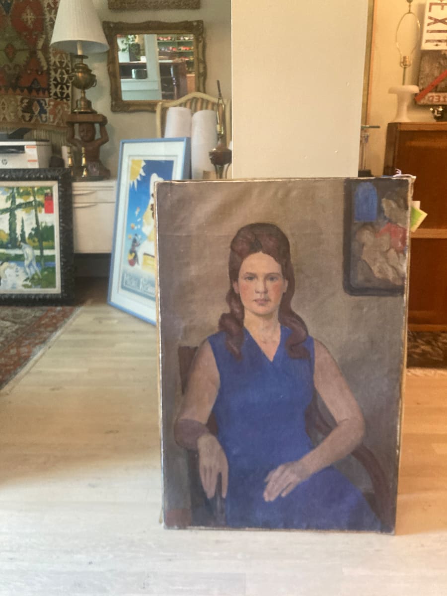 Original painting of woman in blue 