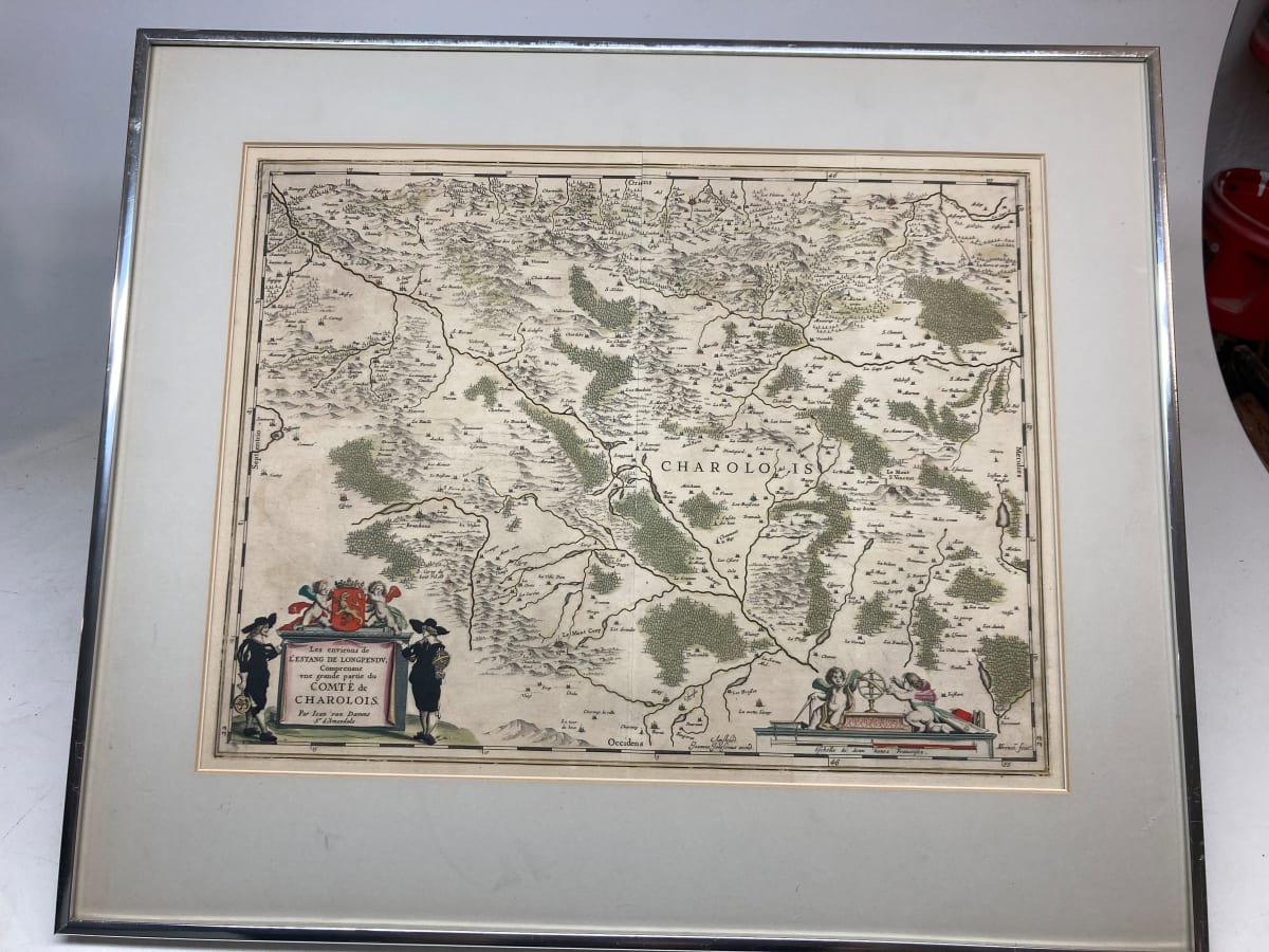 Framed 17th century map by Jan Jansson 