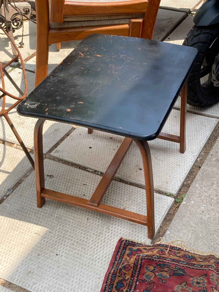 Maple bentwood side table 