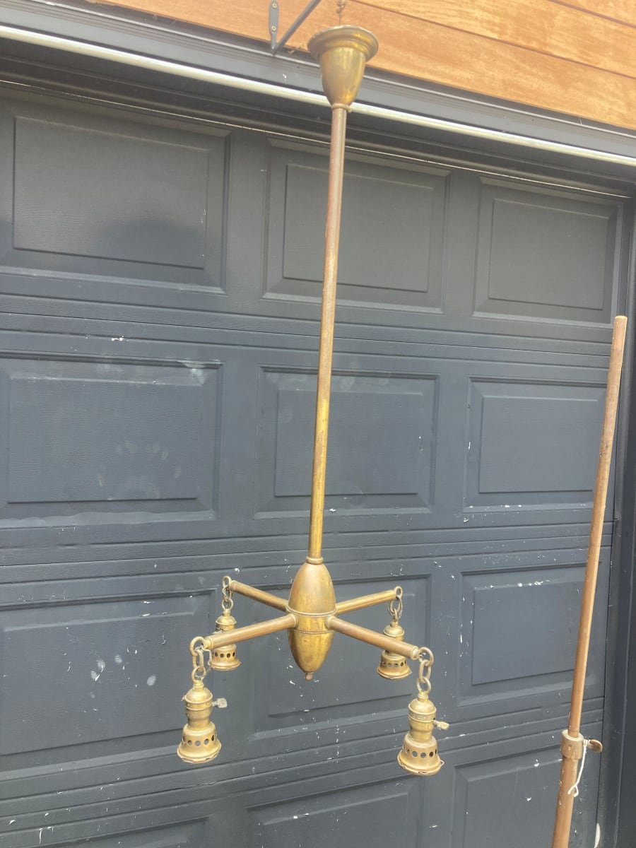 turn of the century brass chandelier 