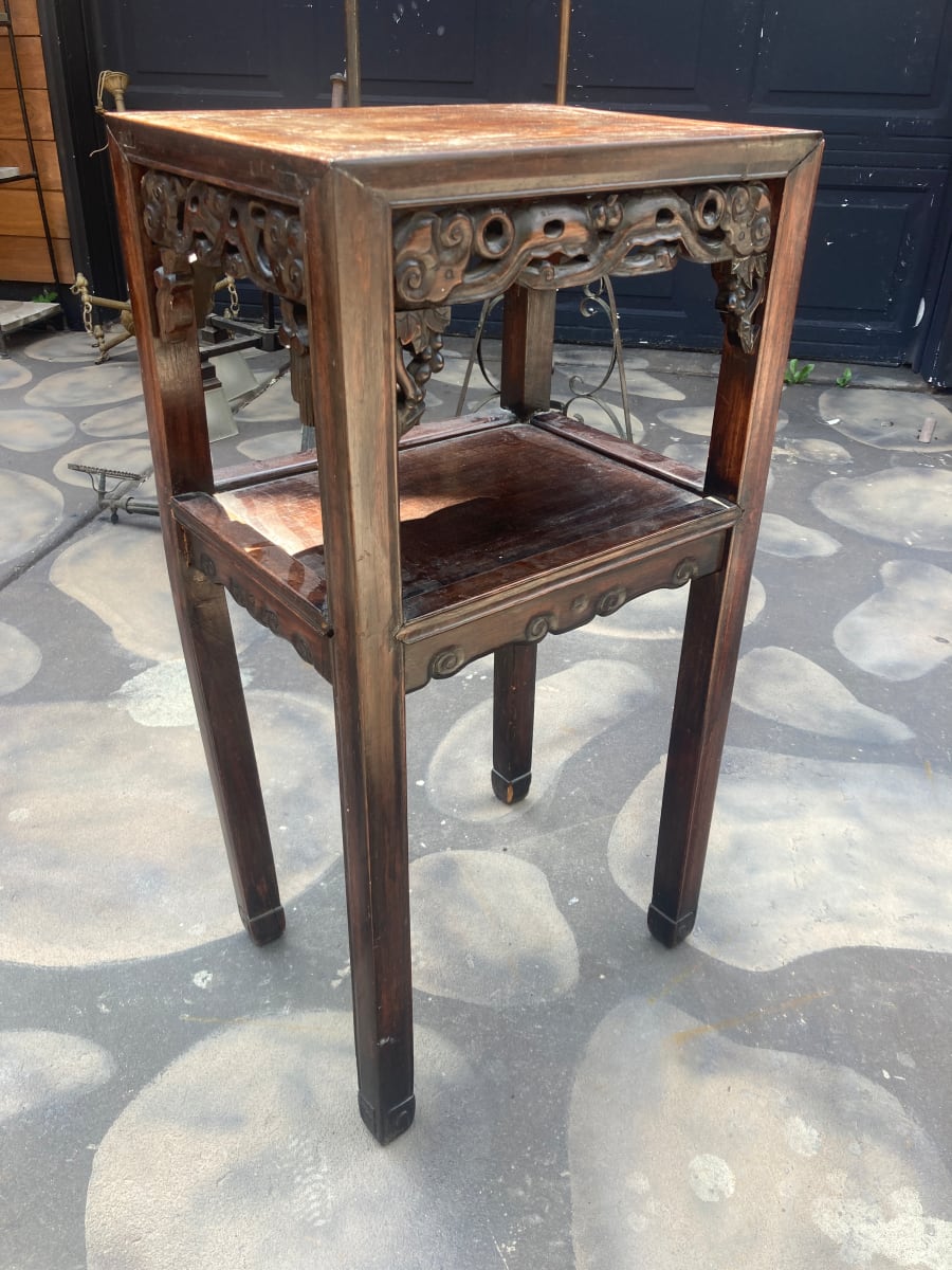 carved Asian plant stand 