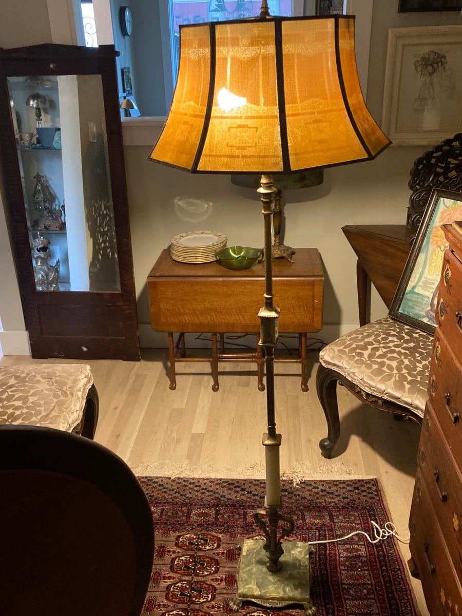 vintage Art Deco floor lamp with onyx base 