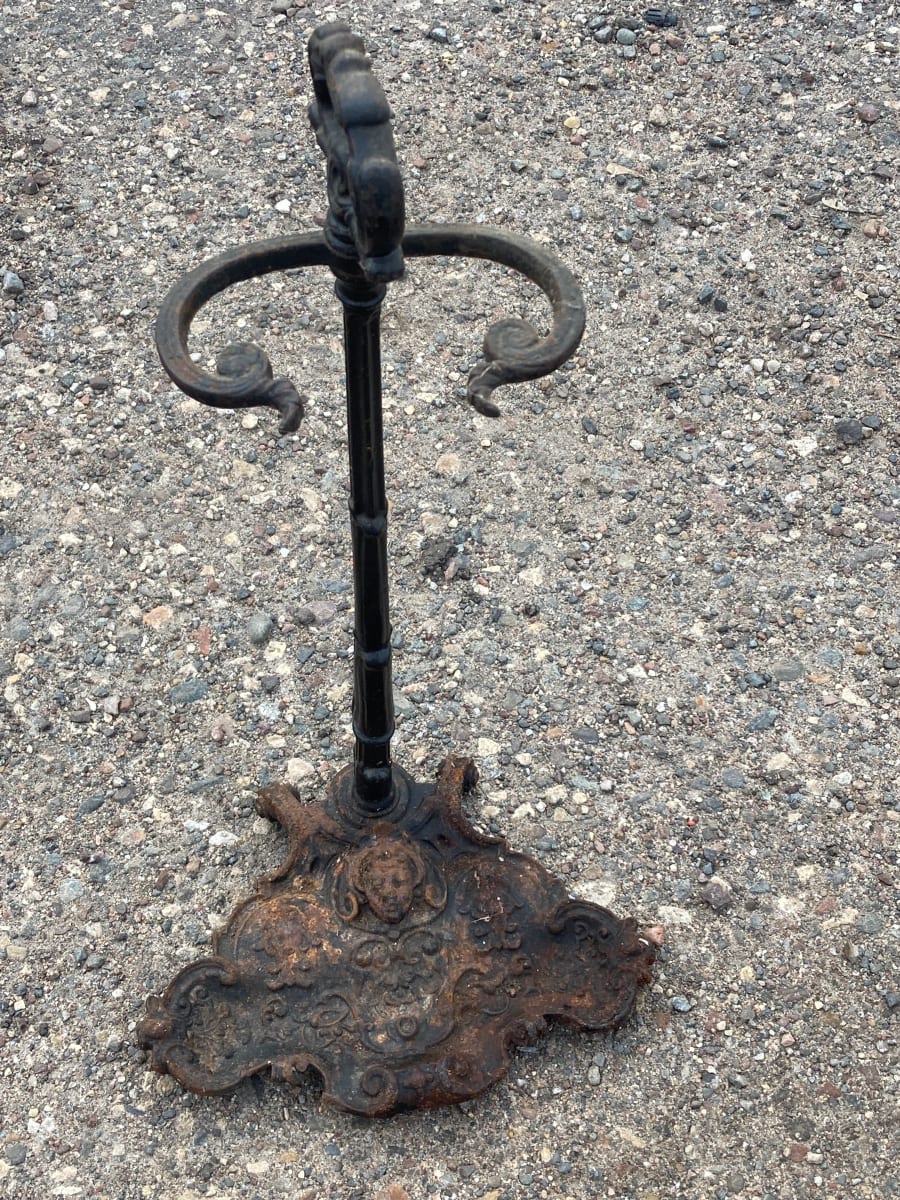 Victorian iron fireplace tool holder 