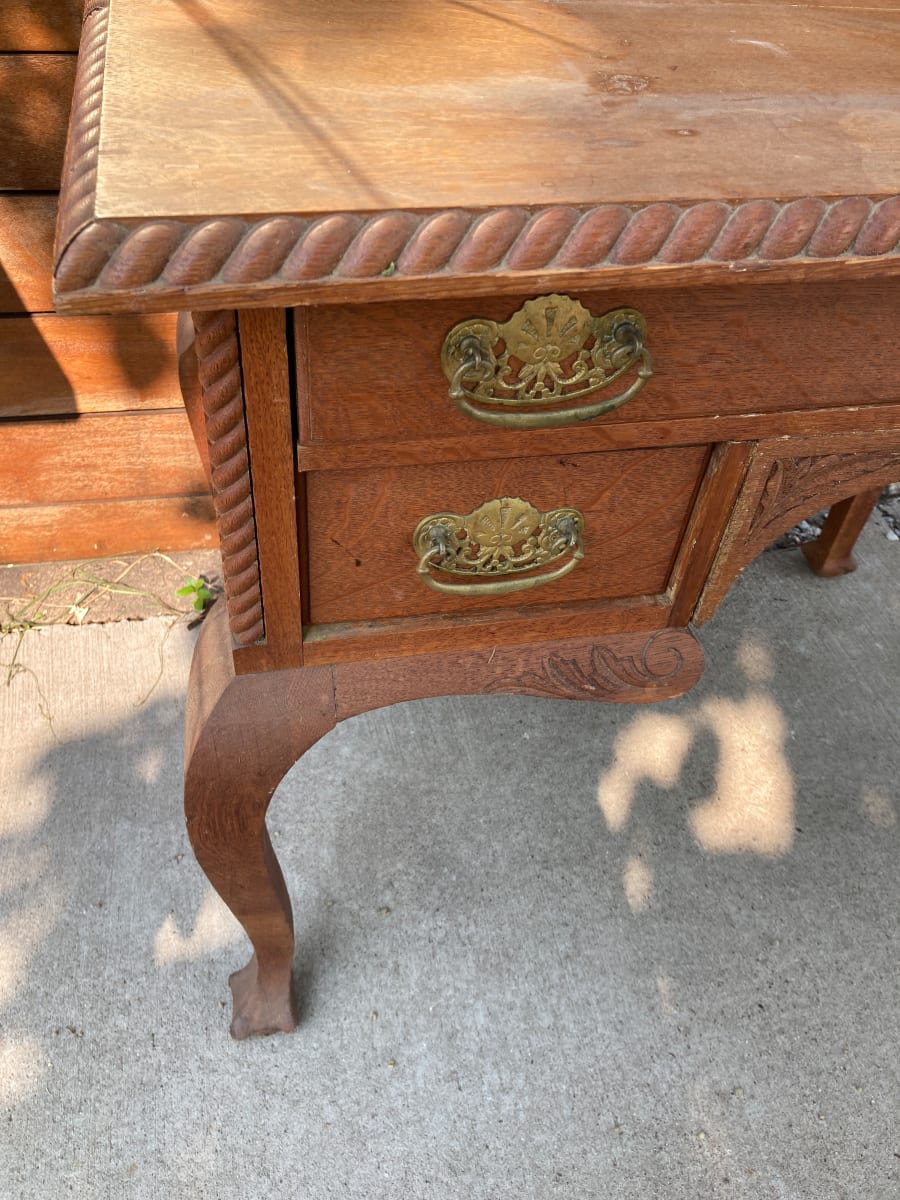 small oak writing table 