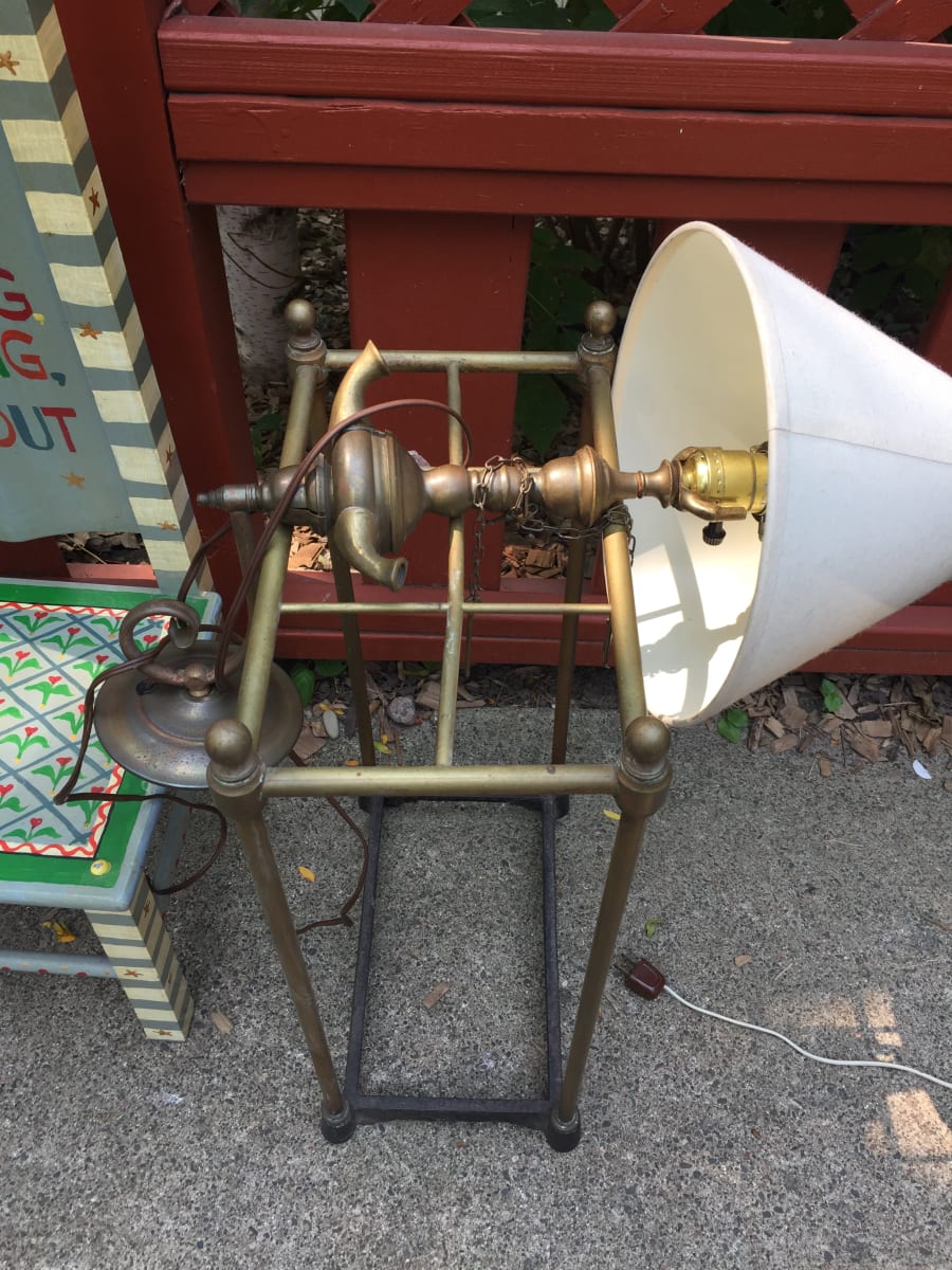 brass wall oil sconce, Image 1.