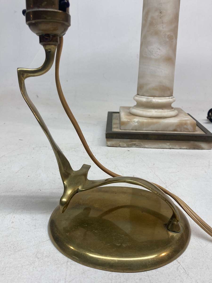 small boudoir bed side brass seagull lamp 