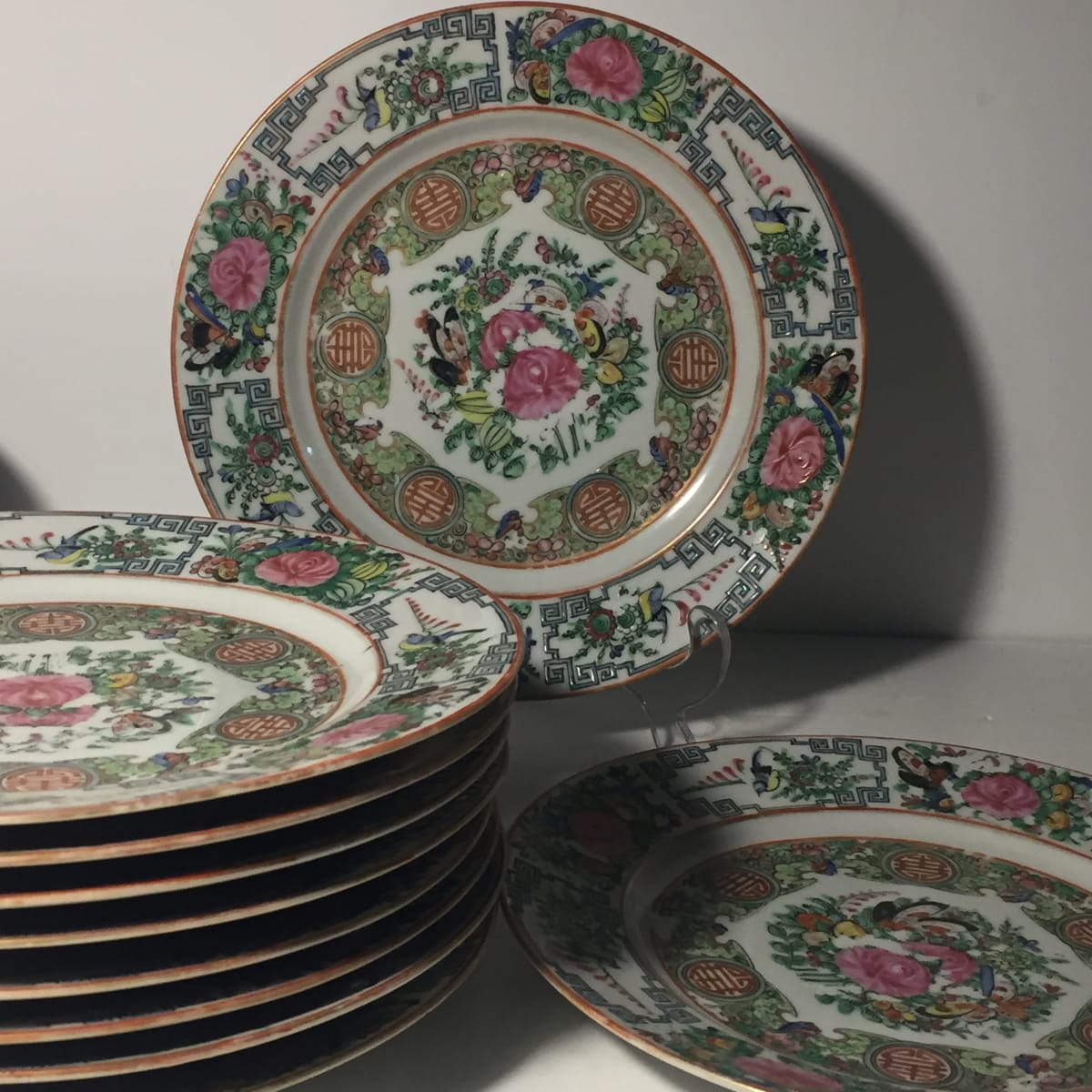 Imperial Canton Famille Rose 10" plates 