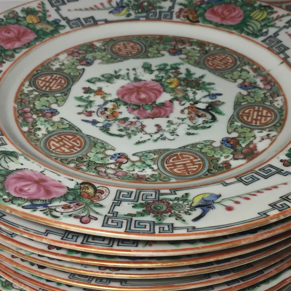 Imperial Canton Famille Rose 8" plates 