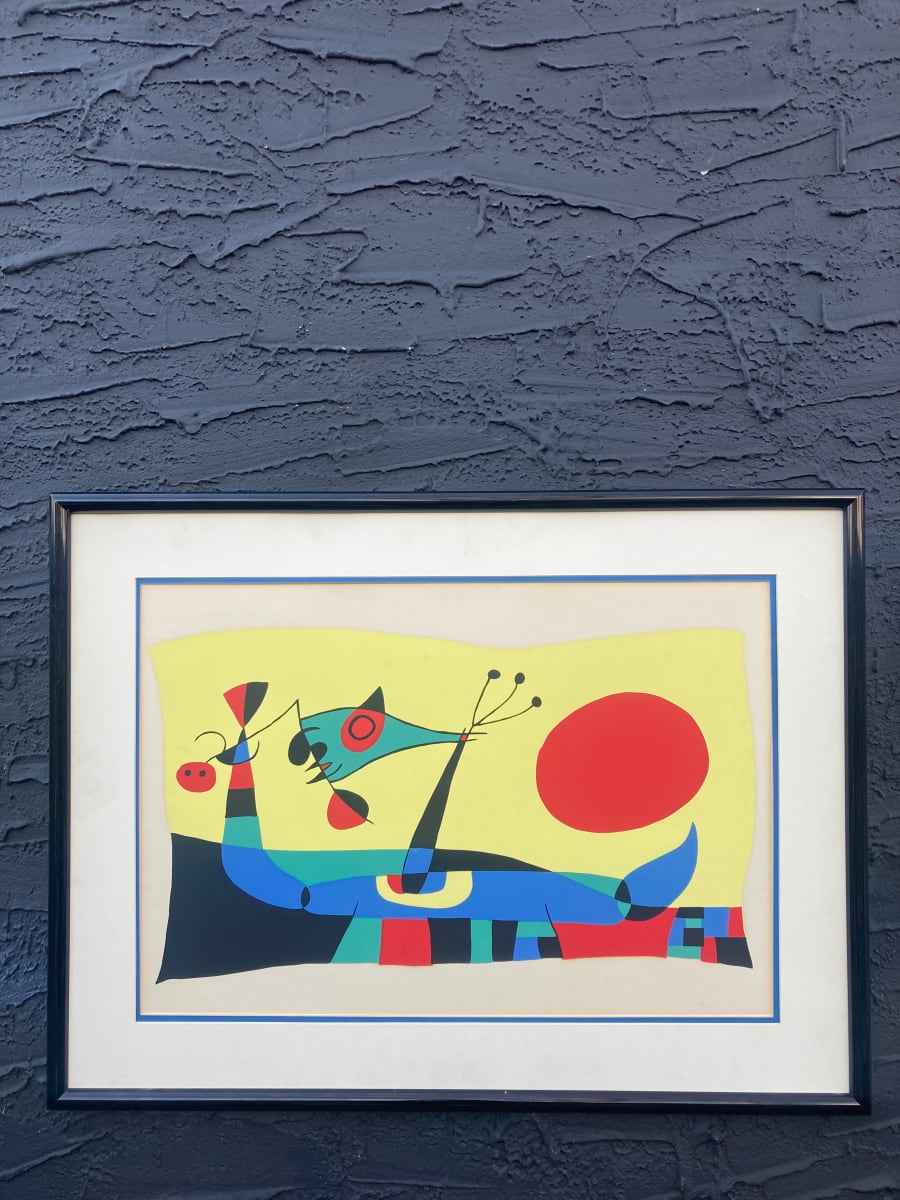 Framed silk screen Joan Miro folio print 