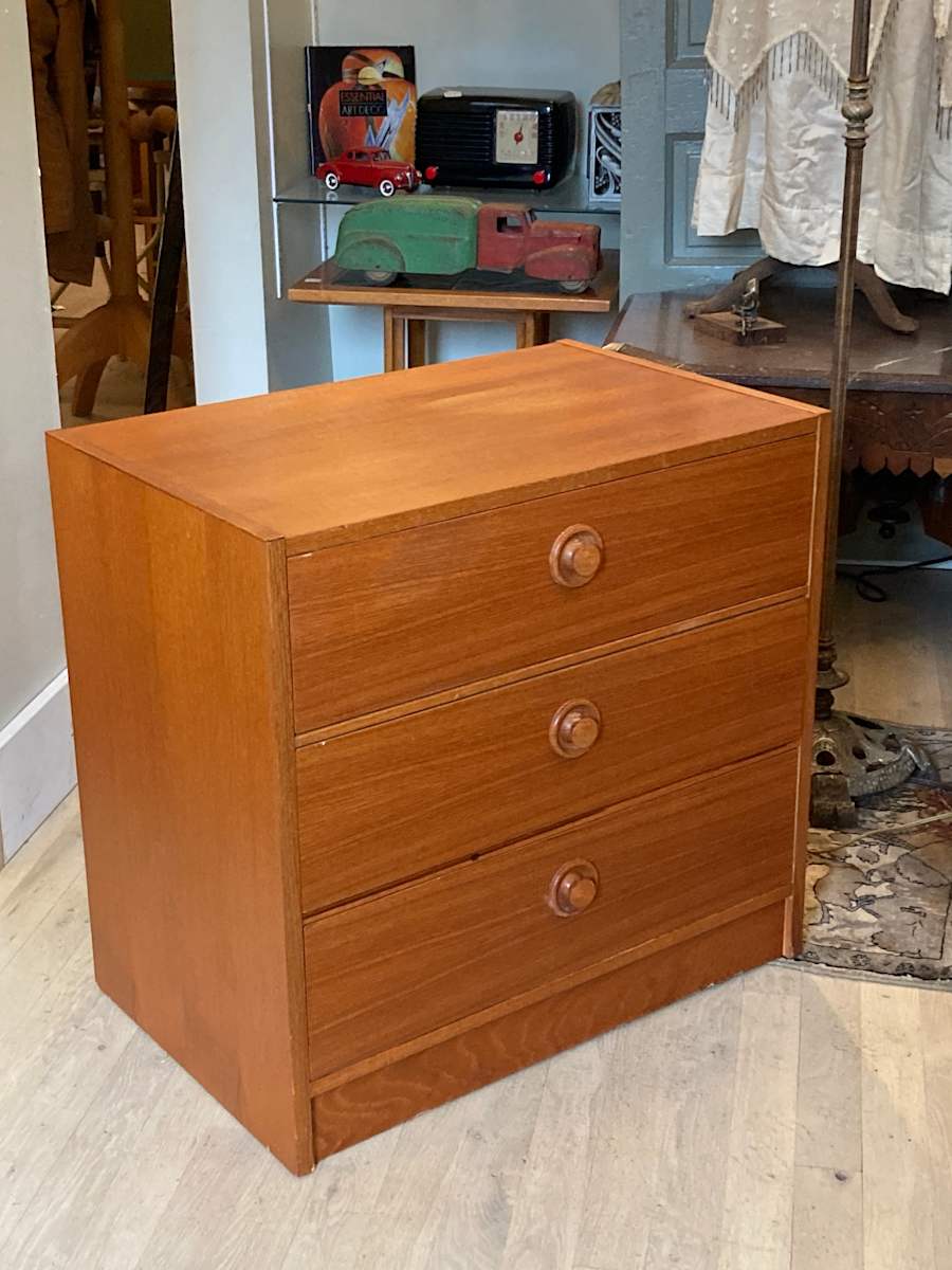 Teak 3 drawer nightstand 