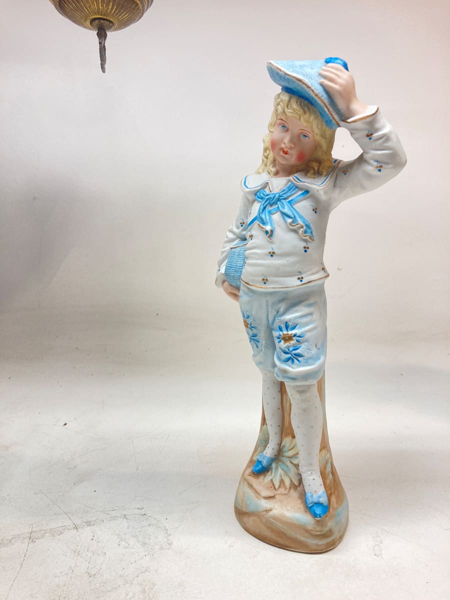 hand painted porcelain bisque male figure, Image 2.