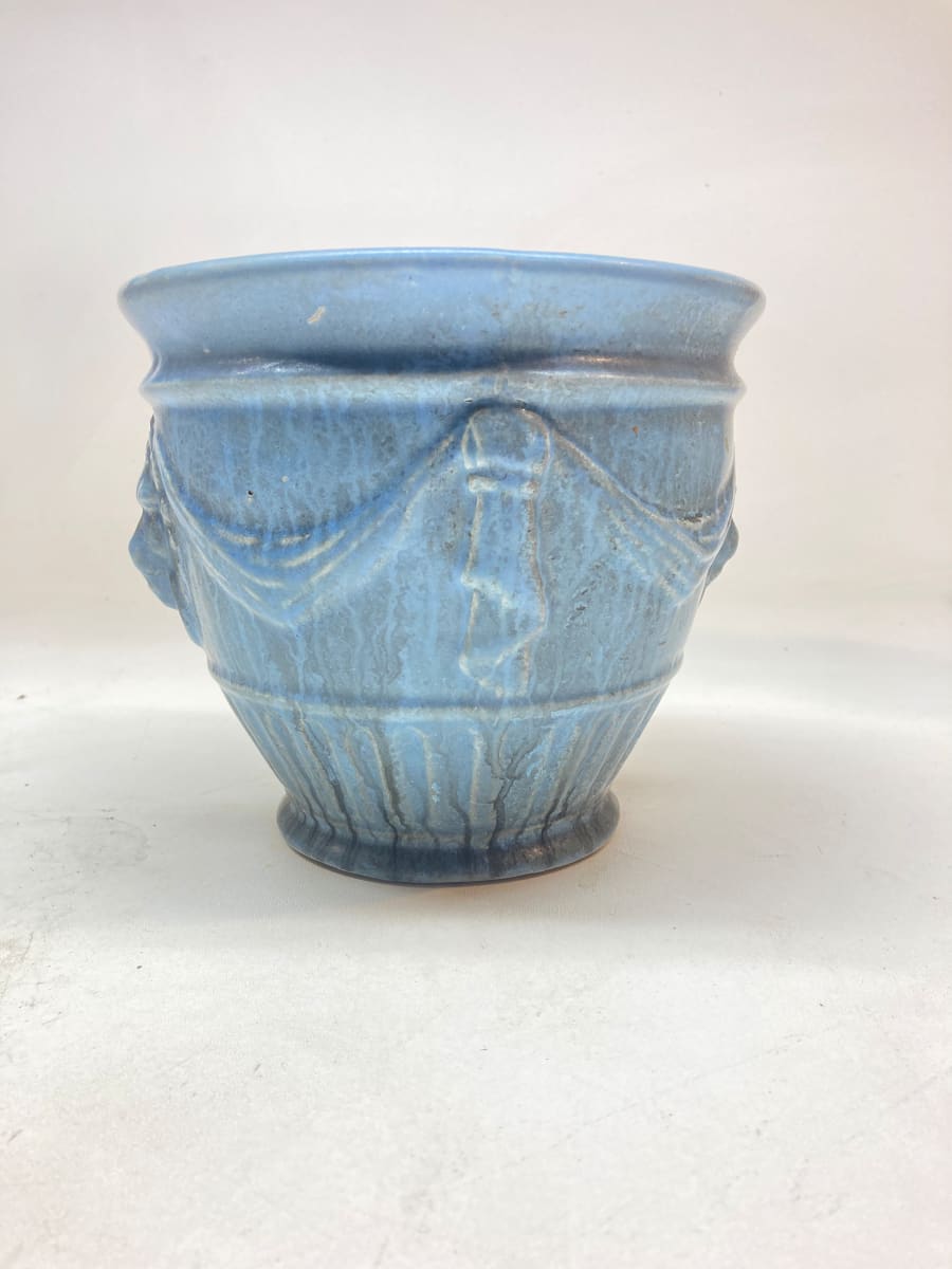 art pottery blue pot 