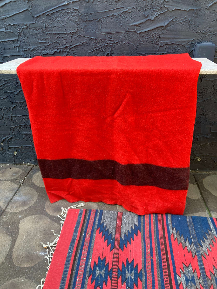 Red Faribault blanket 