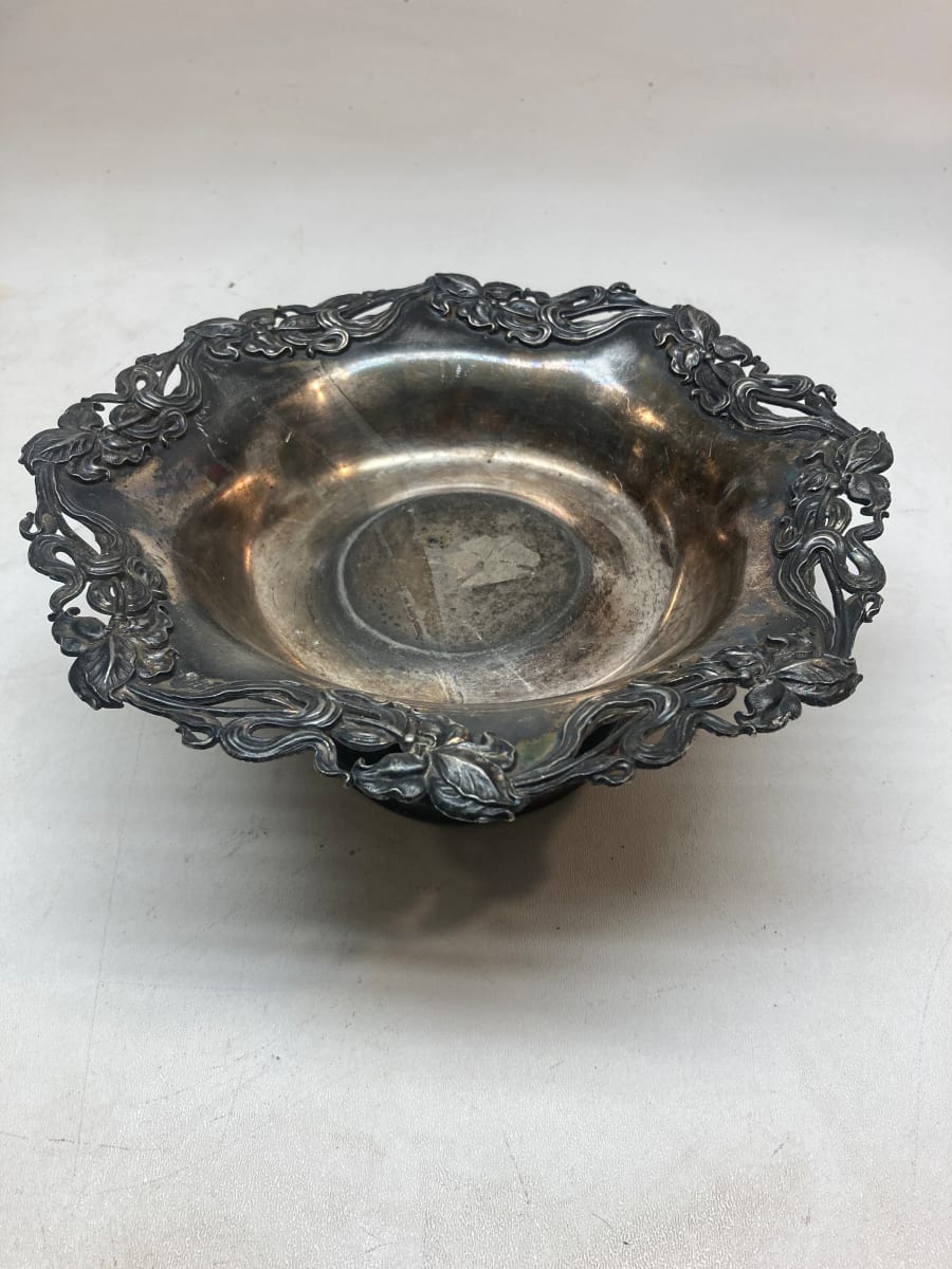silver-plate serving bowl 