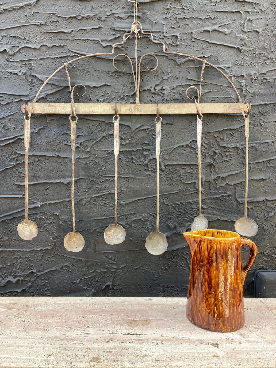 Scandinavian hand wrought spoon rack 